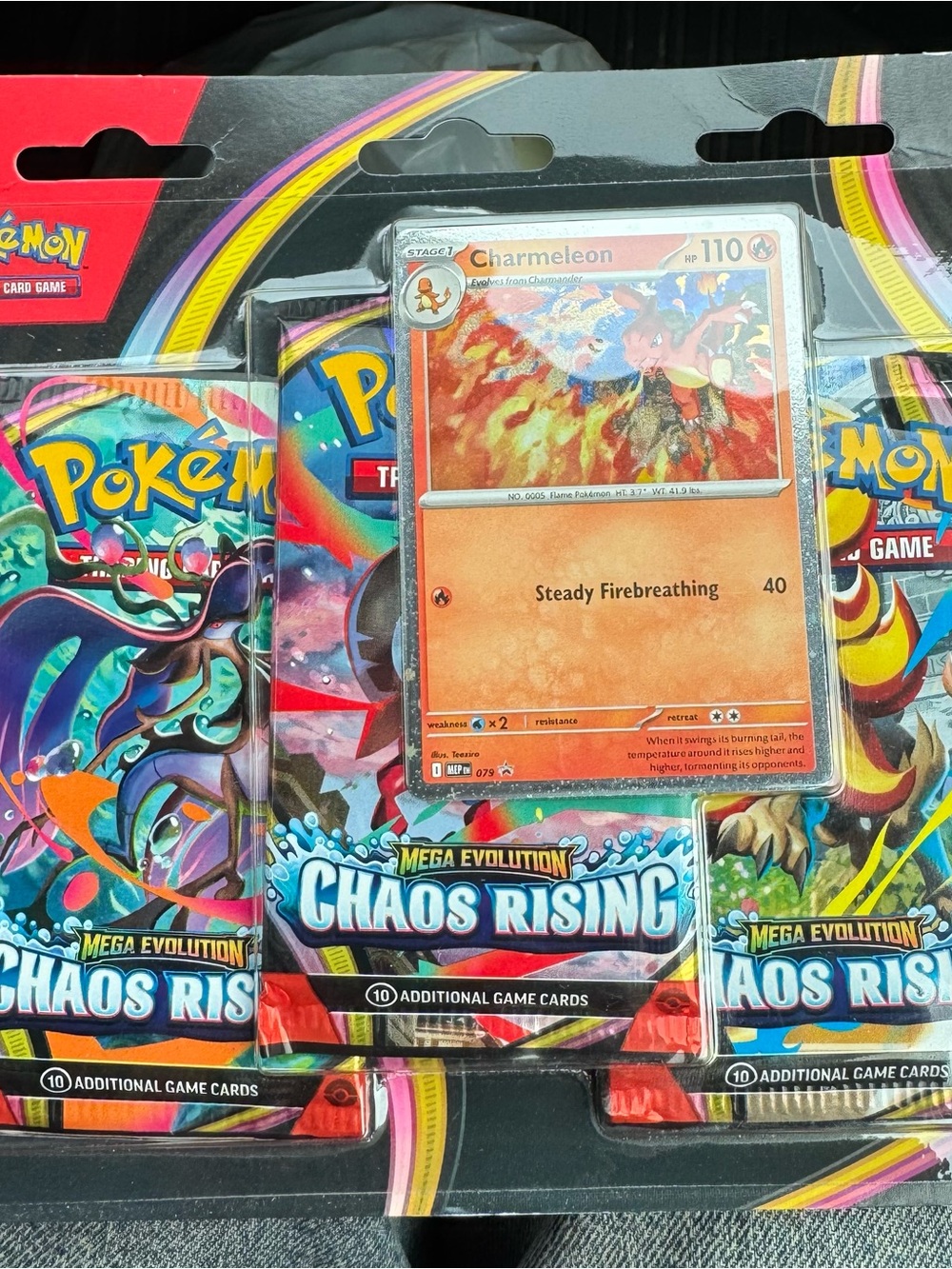 Pokemon Chaos Rising Booster Pack Set with Red Charmeleon Card